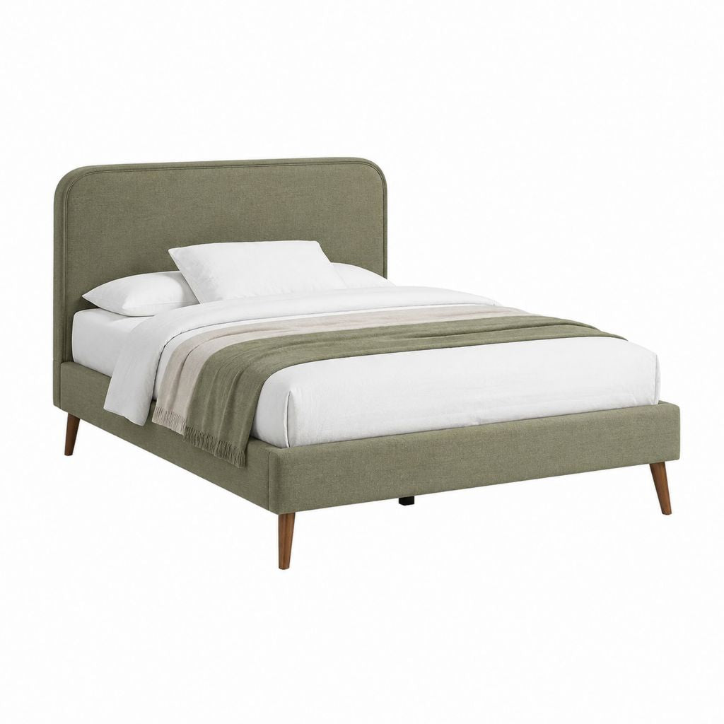 Polsterbett Doppelbett Olivgrün Polyester rechteckig 160 x 200 cm