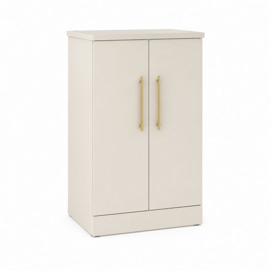 Badezimmerschrank mit 2 Türen in Cremeweiß aus MDF 80 x 60 x 30 cm