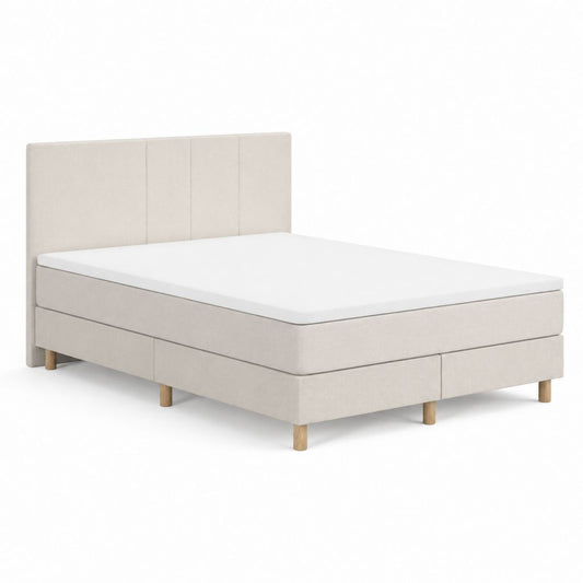 Boxspringbett mit Matratze Beige Polyester Rechteckig 180 x 200 cm