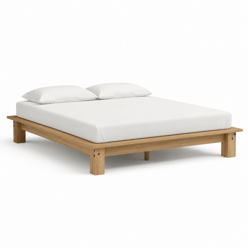 Massivholzbett Doppelbett Natur Eiche Rechteckig 160 x 200 cm